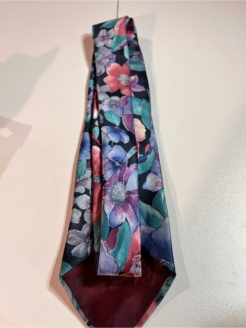 Ketch Floral Satin Neck Scarf - Multicolor Floral Print